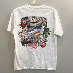 Hard Rock Cafe Las Vegas T-Shirt Men's Medium White Graphic Tee